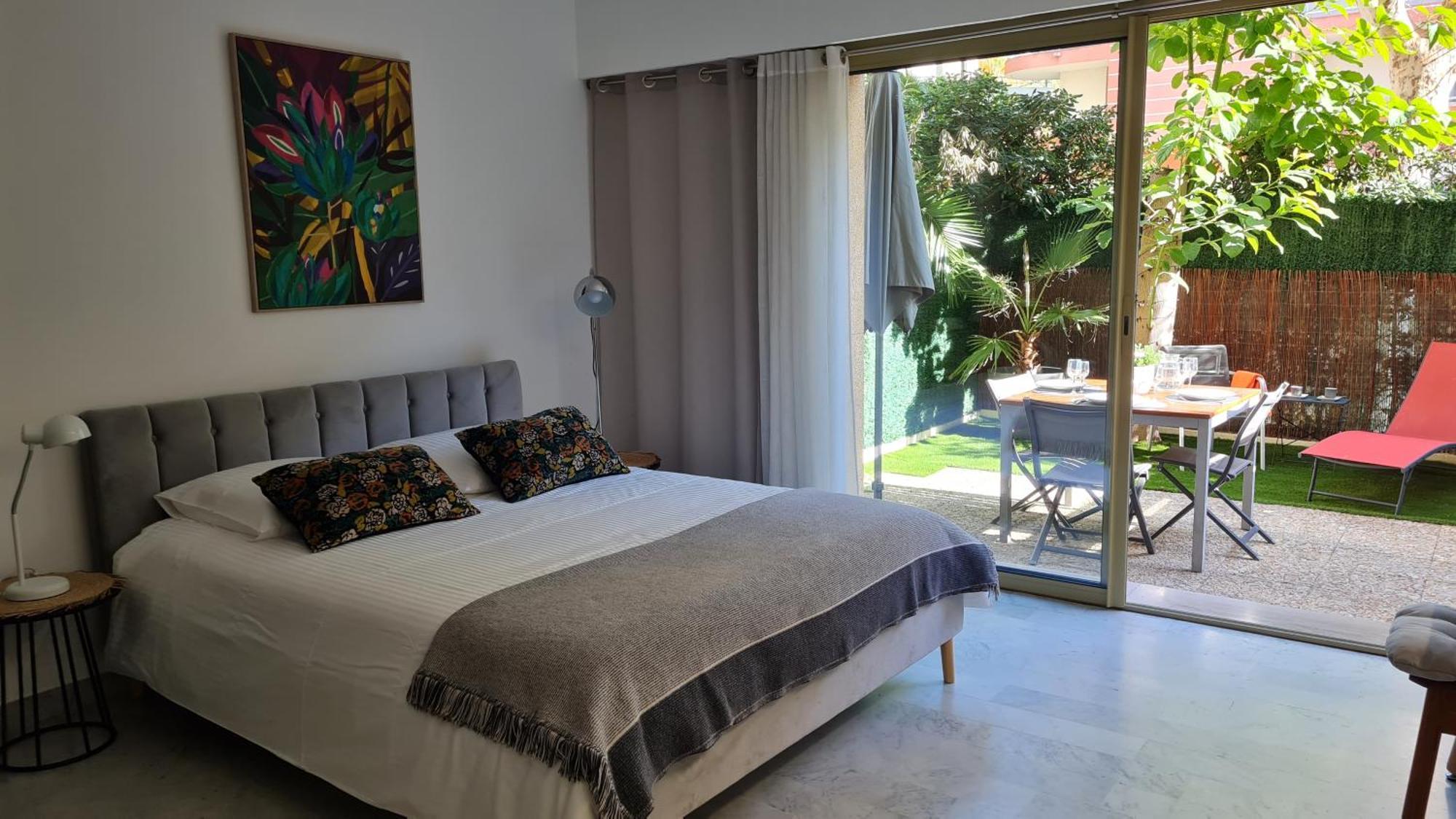 Studio Sun-Beach Avec Parking Et Jardin - 500M Des Plages De Juan Les Pins Antibes Zewnętrze zdjęcie